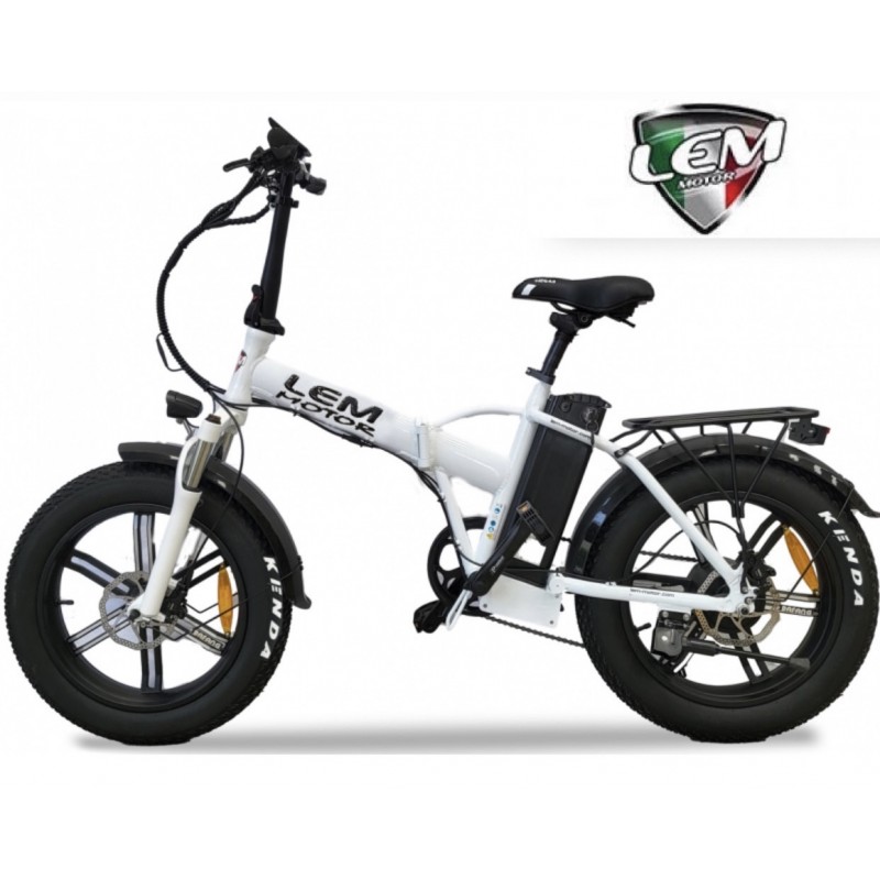 Bici elettrica - Fat bike LEM MOTORS - 36v 10Ah - cerchi a razze - bianco